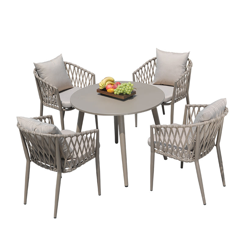 Contemporary Aluminum Dining Chair Open Back Outdoors Dining Chairs