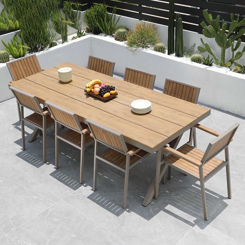 Contemporary Natural Dining Chair Open Back Outdoors Dining Chairs