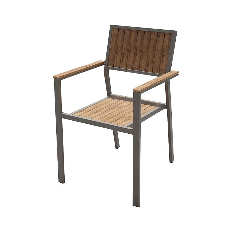 Contemporary Natural Dining Chair Open Back Outdoors Dining Chairs