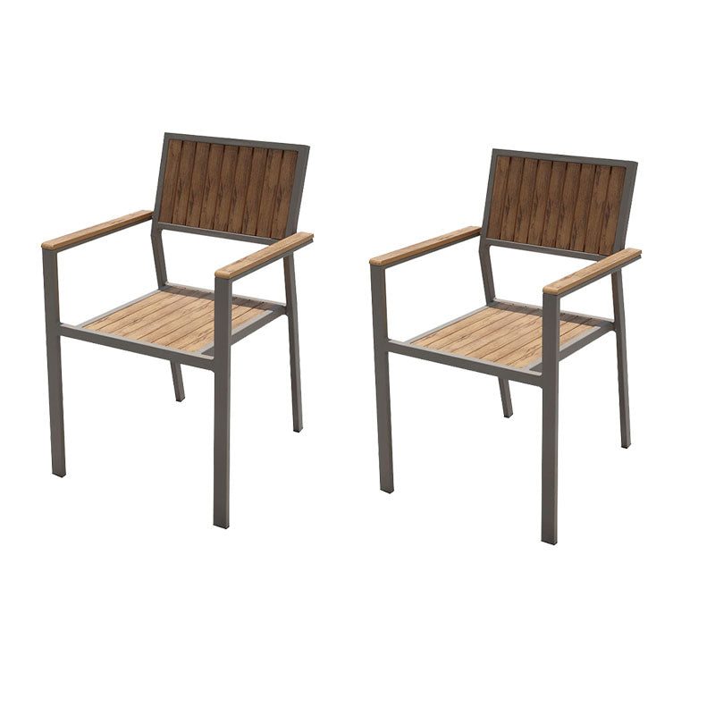 Contemporary Natural Dining Chair Open Back Outdoors Dining Chairs