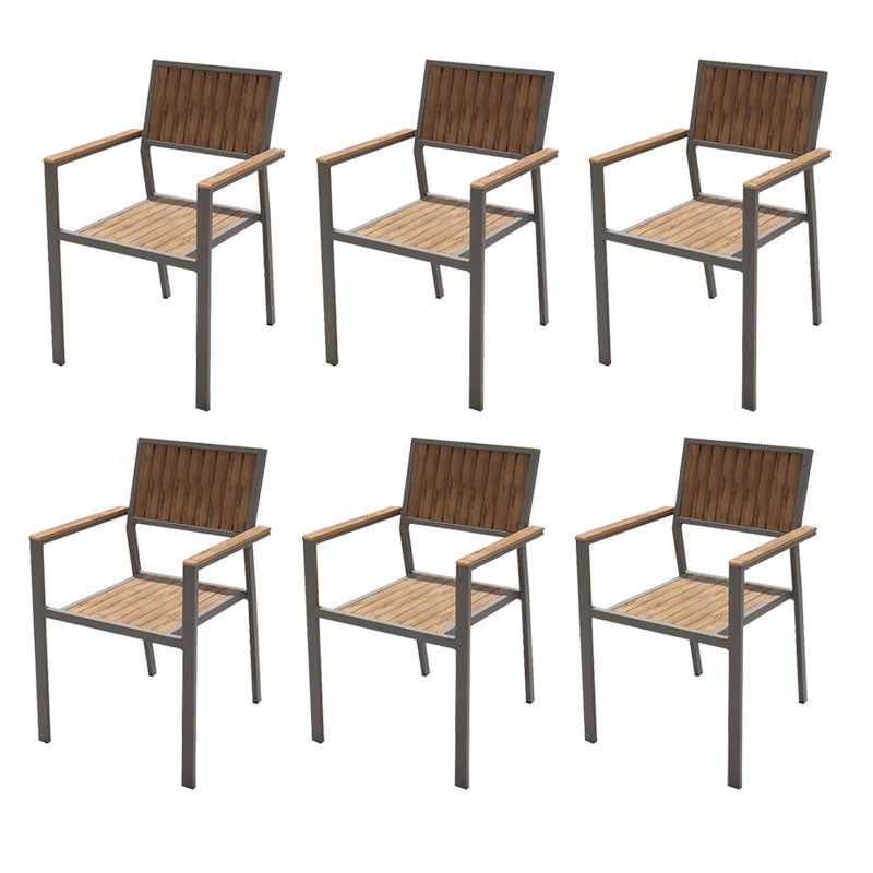 Contemporary Natural Dining Chair Open Back Outdoors Dining Chairs