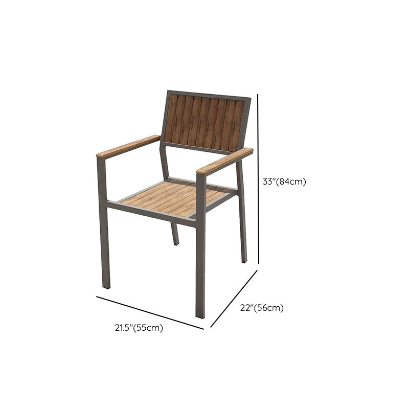 Contemporary Natural Dining Chair Open Back Outdoors Dining Chairs