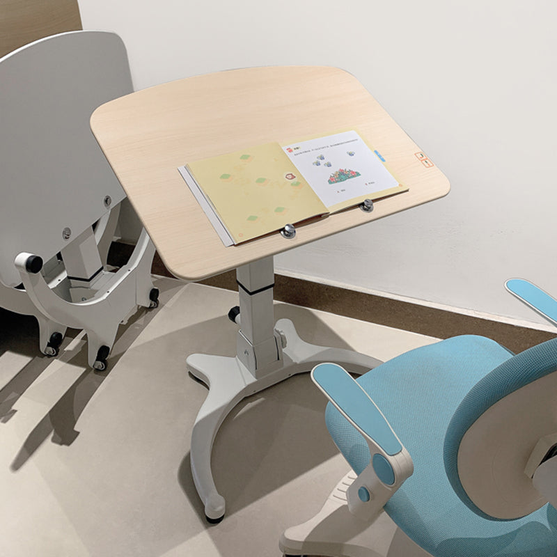 Home Adjustable Writing Desk Wood and Metal Kids Desk with Casters