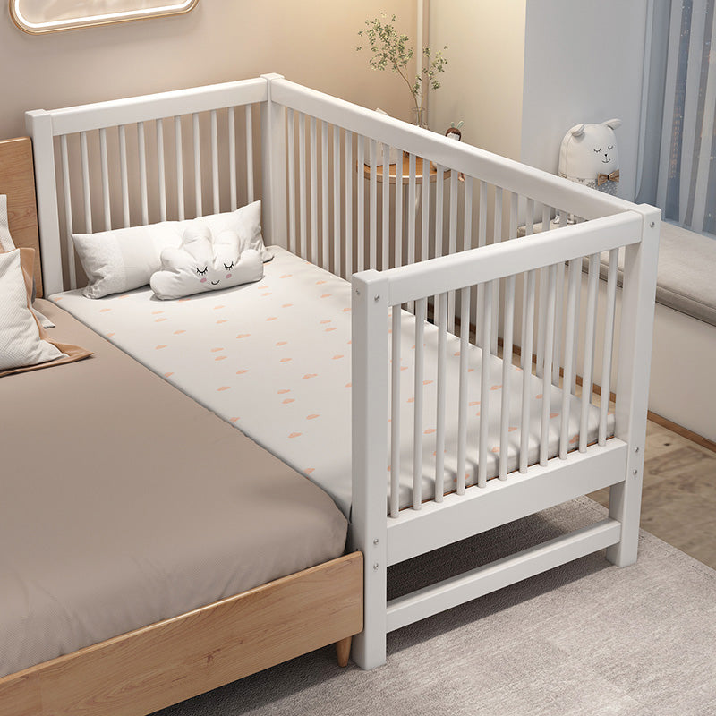 Contemporary Solid Wood Kids Bed with Guardrails No Theme Bed