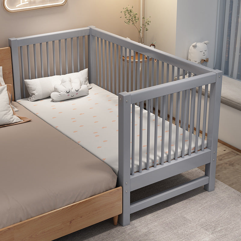 Contemporary Solid Wood Kids Bed with Guardrails No Theme Bed