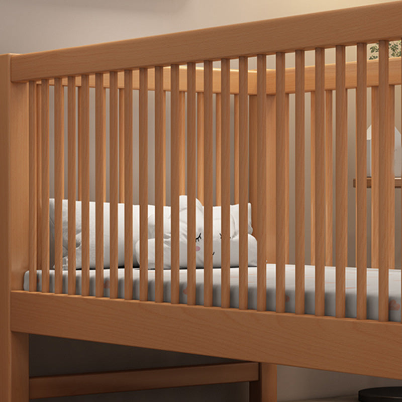 Contemporary Solid Wood Kids Bed with Guardrails No Theme Bed