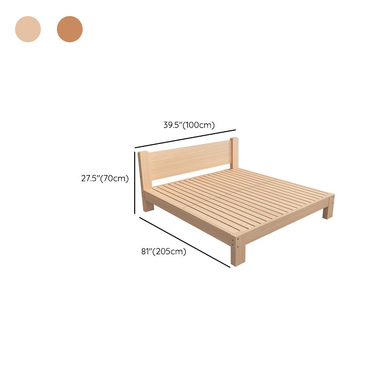 Contemporary Kids Bed Solid Wood Natural Panel Headboard No Theme Beech