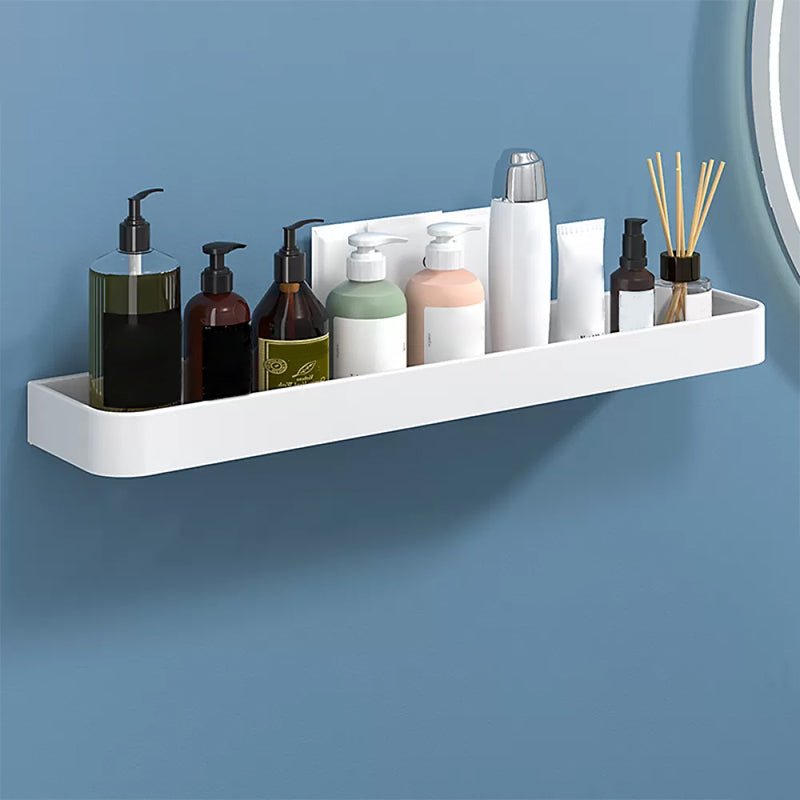 White 2-Piece Bathroom Hardware Modern Bathroom Accessory Set, Bath Shelf