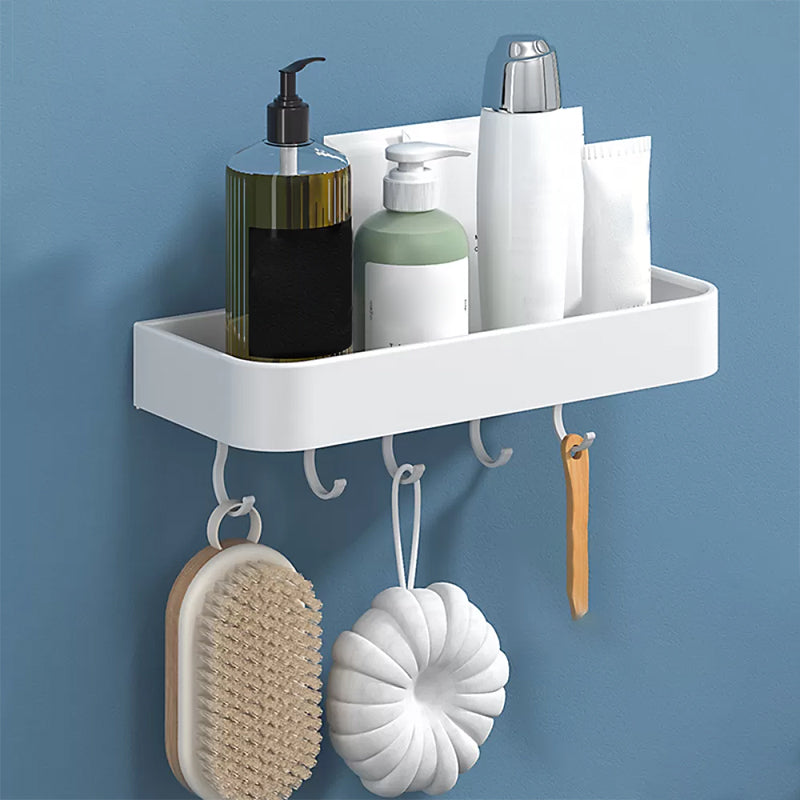 White 2-Piece Bathroom Hardware Modern Bathroom Accessory Set, Bath Shelf