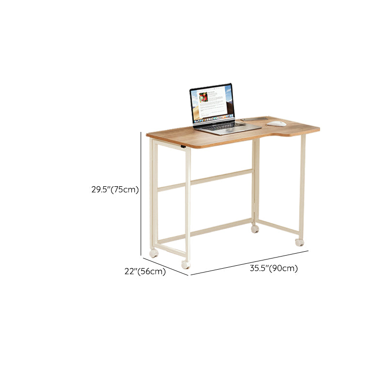 Contemporary Office Desk Dormitory Rectangular Writing Desk with Wheels