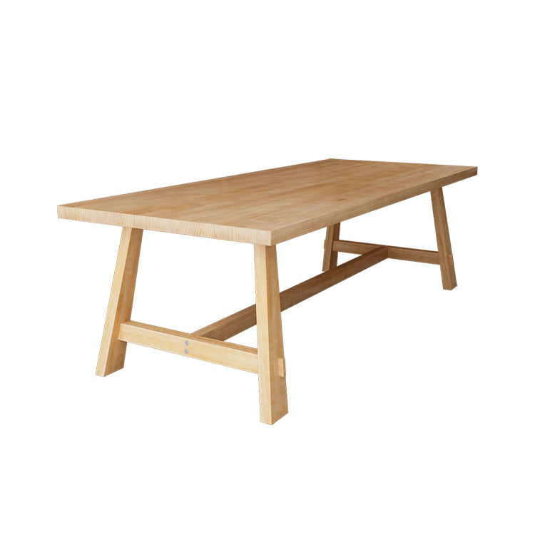 Rectangular Shaped Office Table Wooden Conference Desk with 2-Legs in Natural