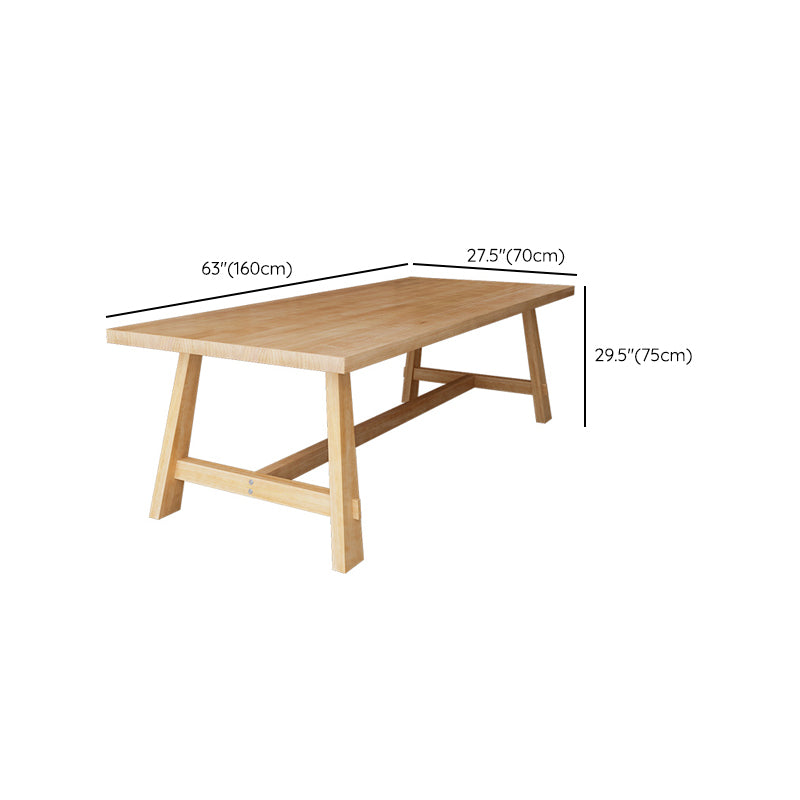 Rectangular Shaped Office Table Wooden Conference Desk with 2-Legs in Natural