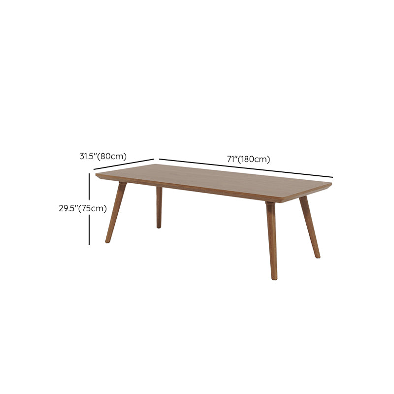 Rectangular Shaped Conference Table 4 Legs Writing Desk in Brown