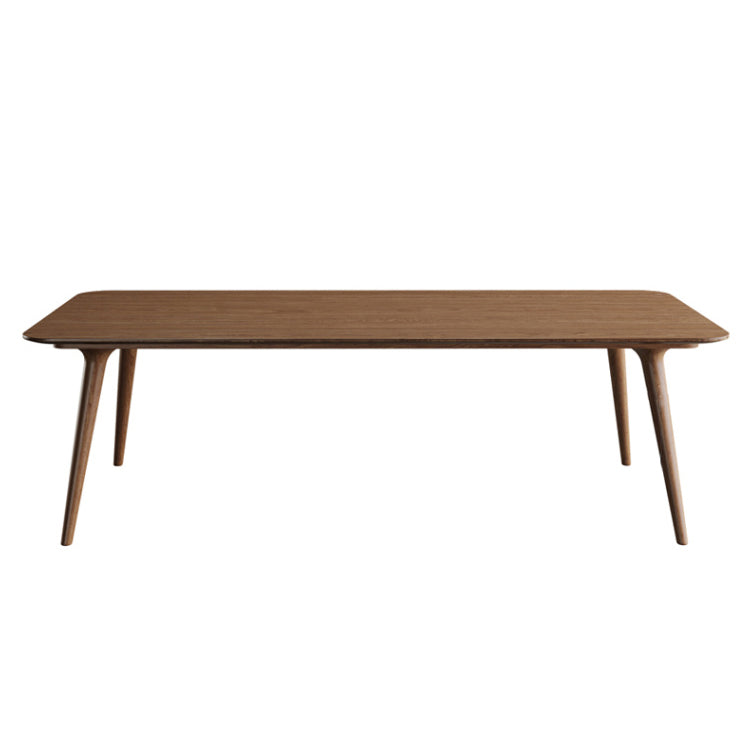 Rectangular Shaped Wooden Conference Table 4 Legs Task Desk in Brown