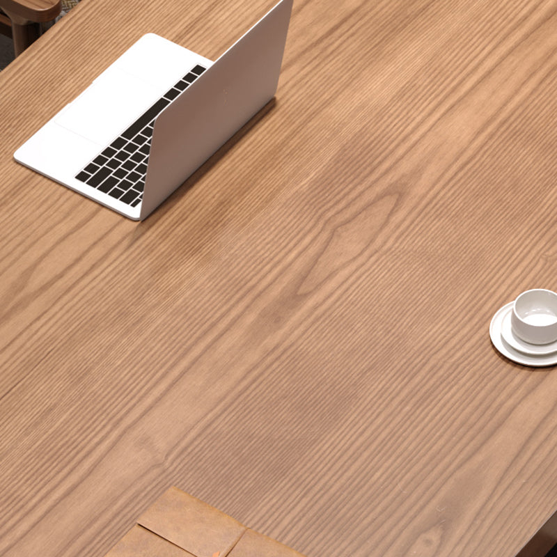 Rectangular Shaped Office Conference Table Wooden Writing Desk in Brown