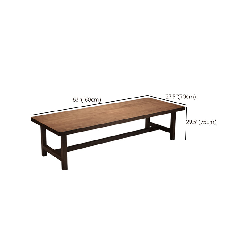 Rectangular Shaped Office Conference Table Wooden Writing Desk in Brown