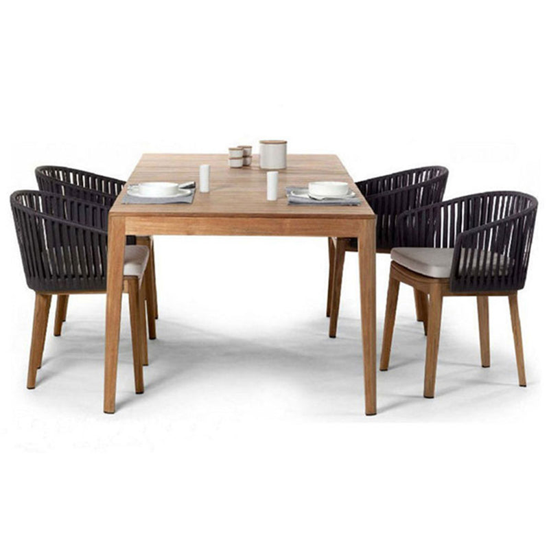 Teak Wood Dining Table Modern Outdoor Water Resistant Patio Table