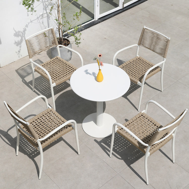 Modern Waterproof Courtyard Table Auminium Geometric Outdoor Table