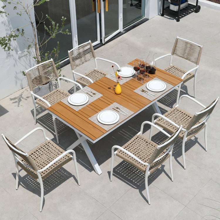 Modern Waterproof Courtyard Table Auminium Geometric Outdoor Table