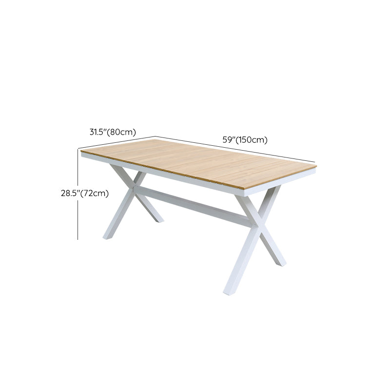 Modern Waterproof Courtyard Table Auminium Geometric Outdoor Table