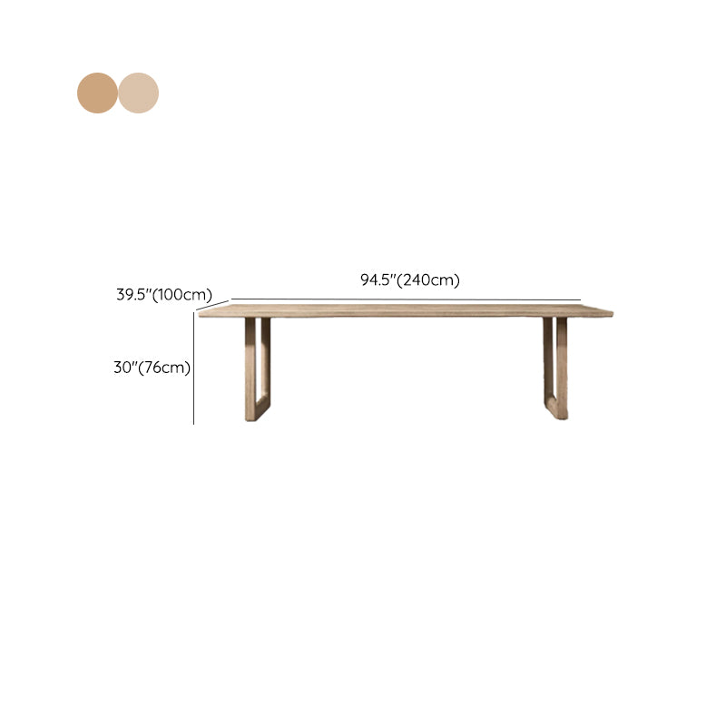 Modern Rectangle Courtyard Table Teak Wood Waterproof Outdoor Table