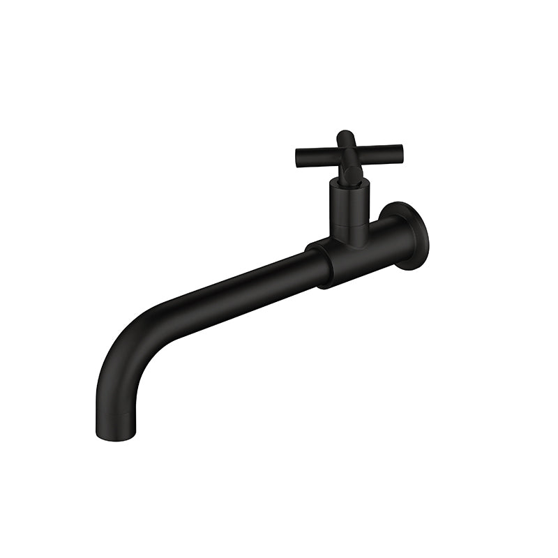 Widespread Wall Mounted Bathroom Sink Faucet Cross Handle Low Arc Faucet