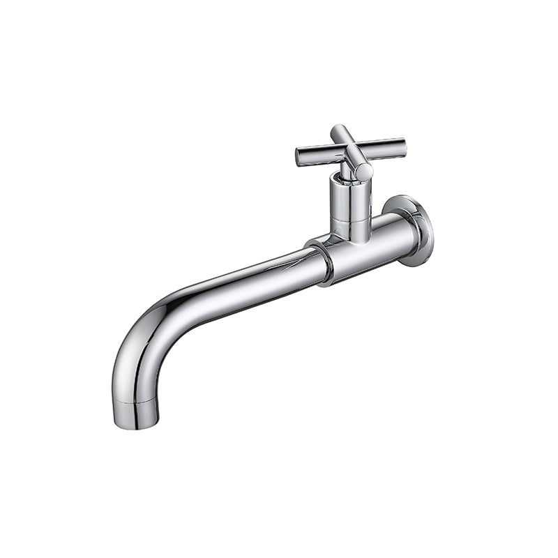 Widespread Wall Mounted Bathroom Sink Faucet Cross Handle Low Arc Faucet