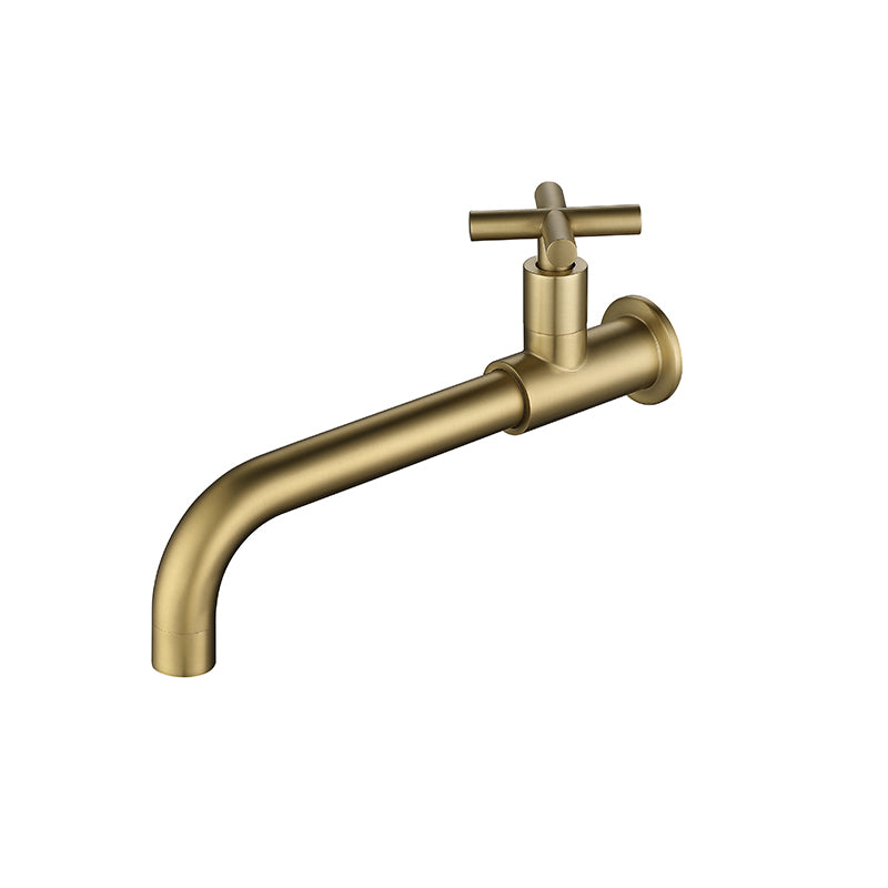 Widespread Wall Mounted Bathroom Sink Faucet Cross Handle Low Arc Faucet