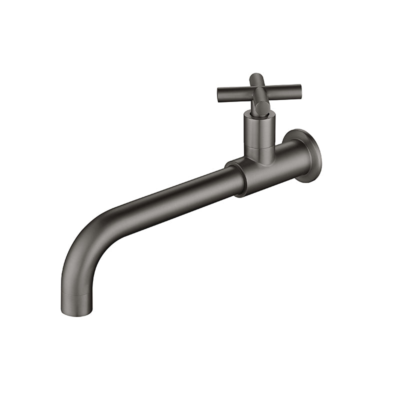 Widespread Wall Mounted Bathroom Sink Faucet Cross Handle Low Arc Faucet