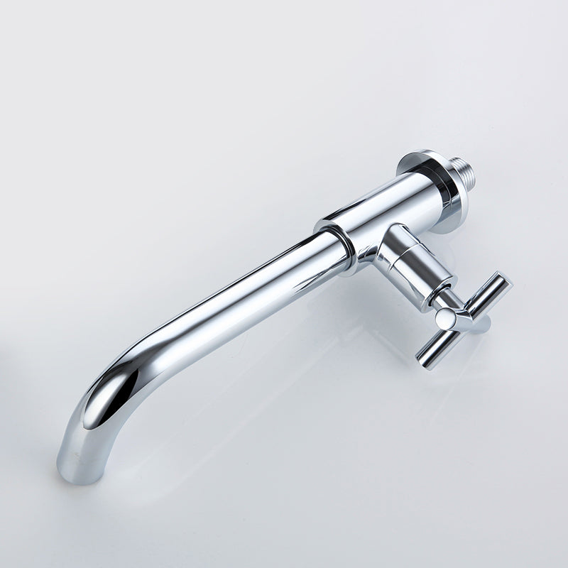 Widespread Wall Mounted Bathroom Sink Faucet Cross Handle Low Arc Faucet