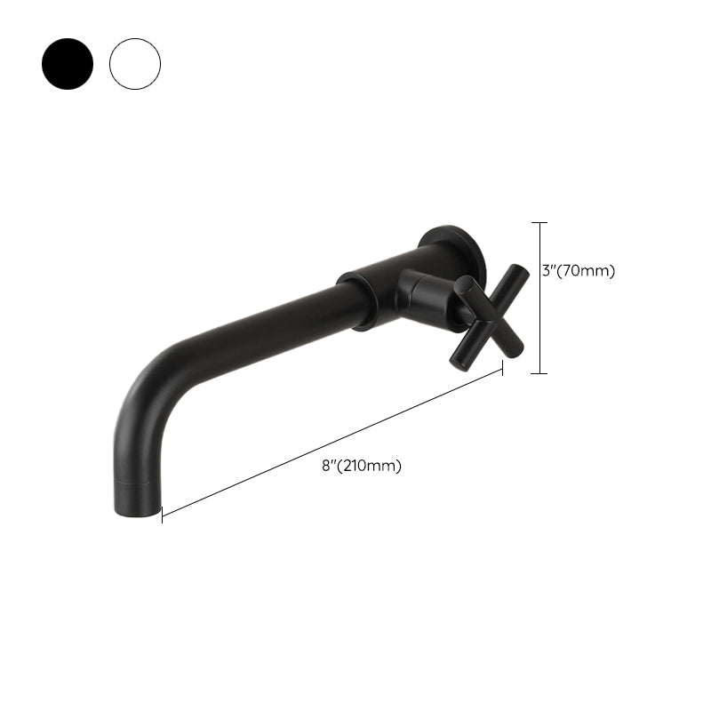 Widespread Wall Mounted Bathroom Sink Faucet Cross Handle Low Arc Faucet