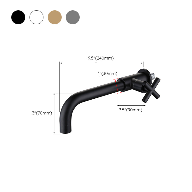 Widespread Wall Mounted Bathroom Sink Faucet Cross Handle Low Arc Faucet