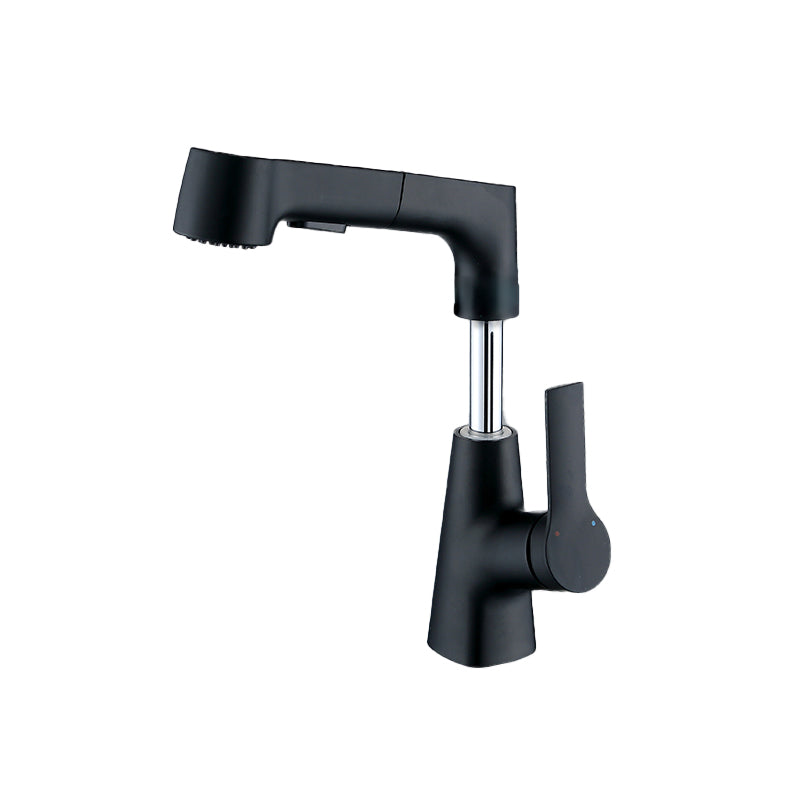 Modern Low Arc Sink Faucet with Single Handle Bathroom Lifting Faucet