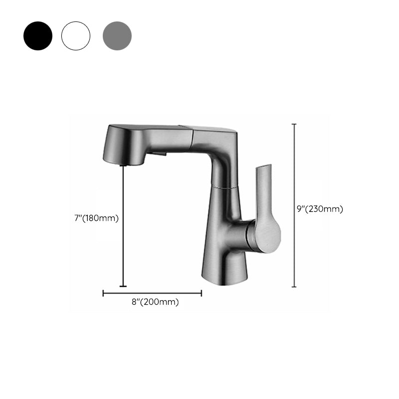 Modern Low Arc Sink Faucet with Single Handle Bathroom Lifting Faucet