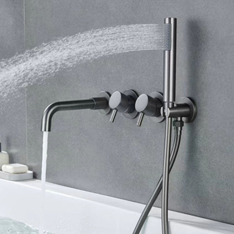 Modern Wall Mounted Faucet Solid Color Bathroom Faucet with Double Handle