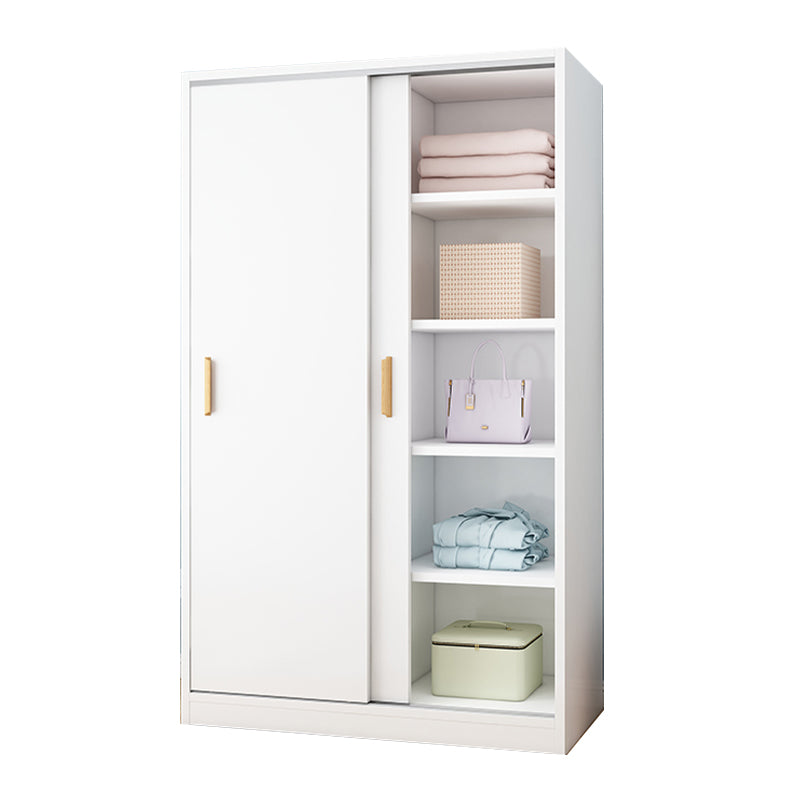 Manufactured Wood Kids Closet Modern Style Shelved Wardrobe Closet with Garment Rod