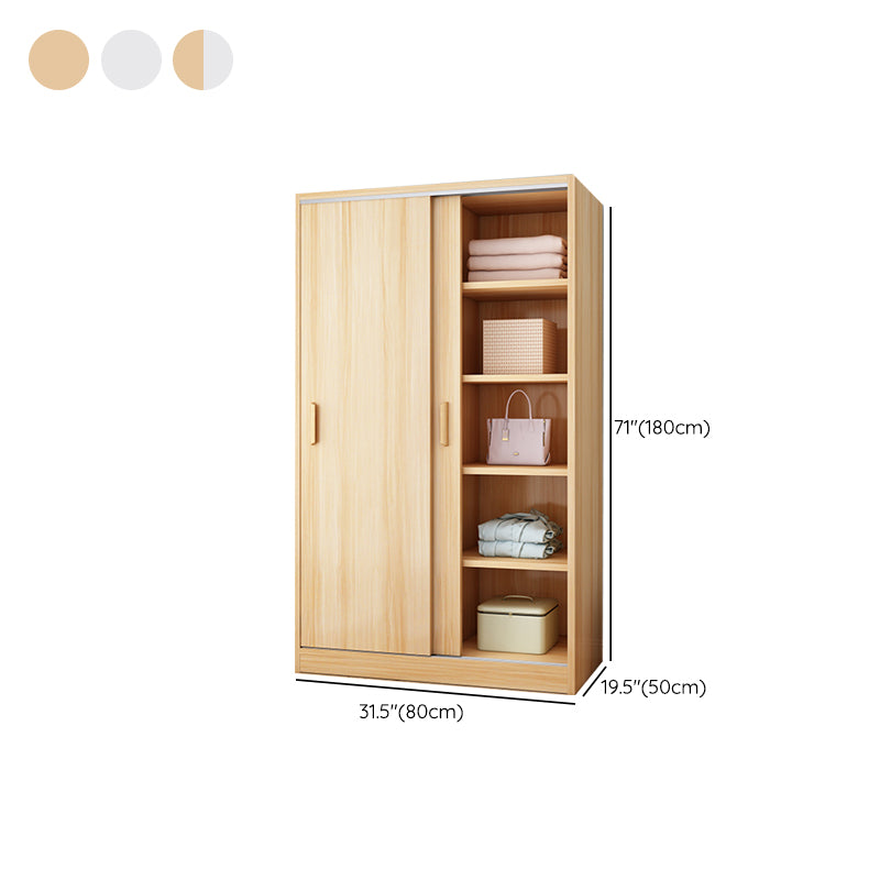 Manufactured Wood Kids Closet Modern Style Shelved Wardrobe Closet with Garment Rod