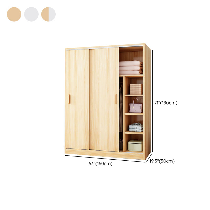 Manufactured Wood Kids Closet Modern Style Shelved Wardrobe Closet with Garment Rod