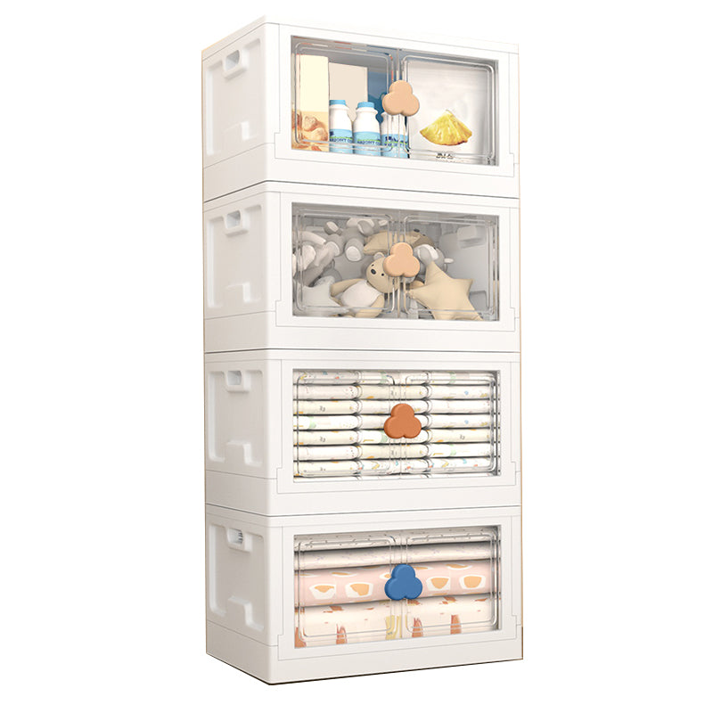 Plastic Kids Armoire Closet Modern Style Armoire Cabinet in White