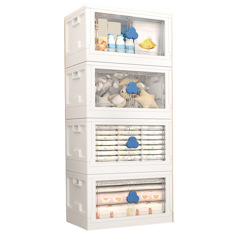 Plastic Kids Armoire Closet Modern Style Armoire Cabinet in White