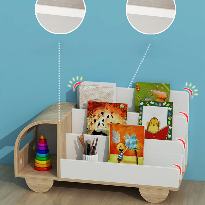 Modern Closed Back Bookshelf Freestanding Car Themed Bookcase