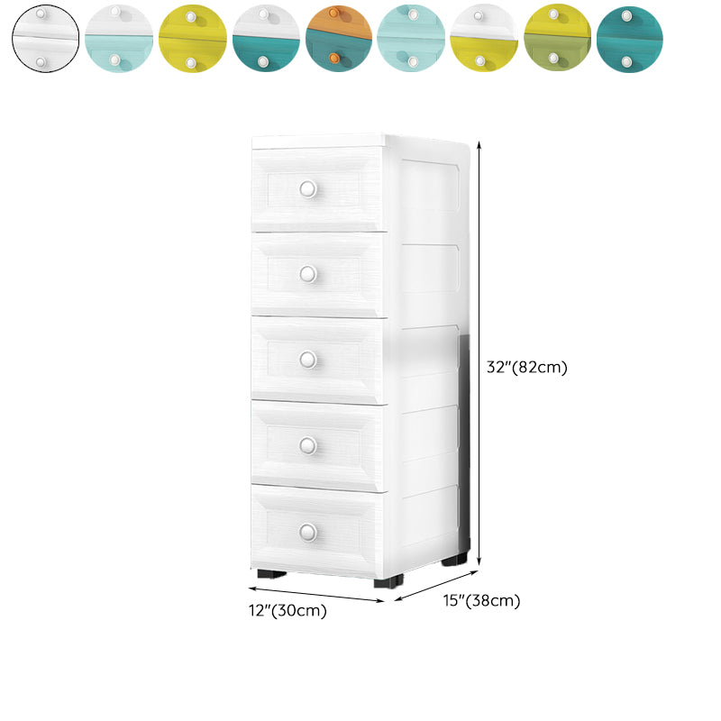 Scandinavian Plastic Kids Dresser Set Vertical Nursery Dresser with Drawers for Home