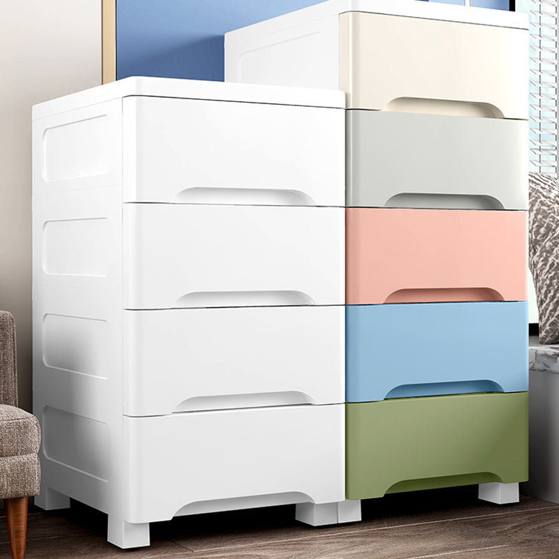 Modern Kids Nightstand Plastic Nursery Dresser with 5/6 Drawers