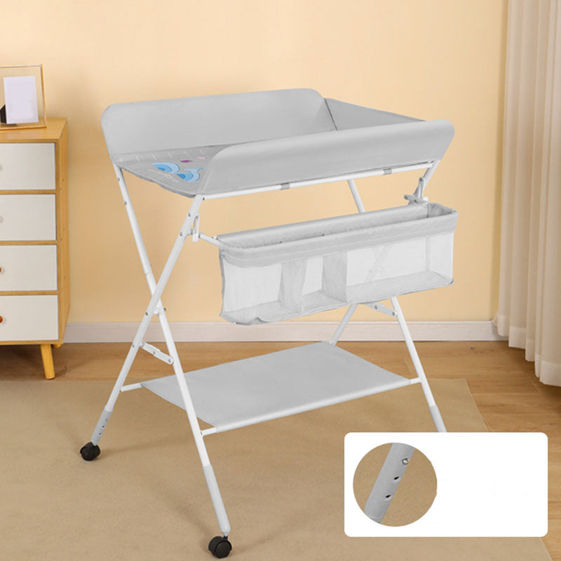 Modern Gray Baby Changing Table Flat Top Changing Table with Shelf