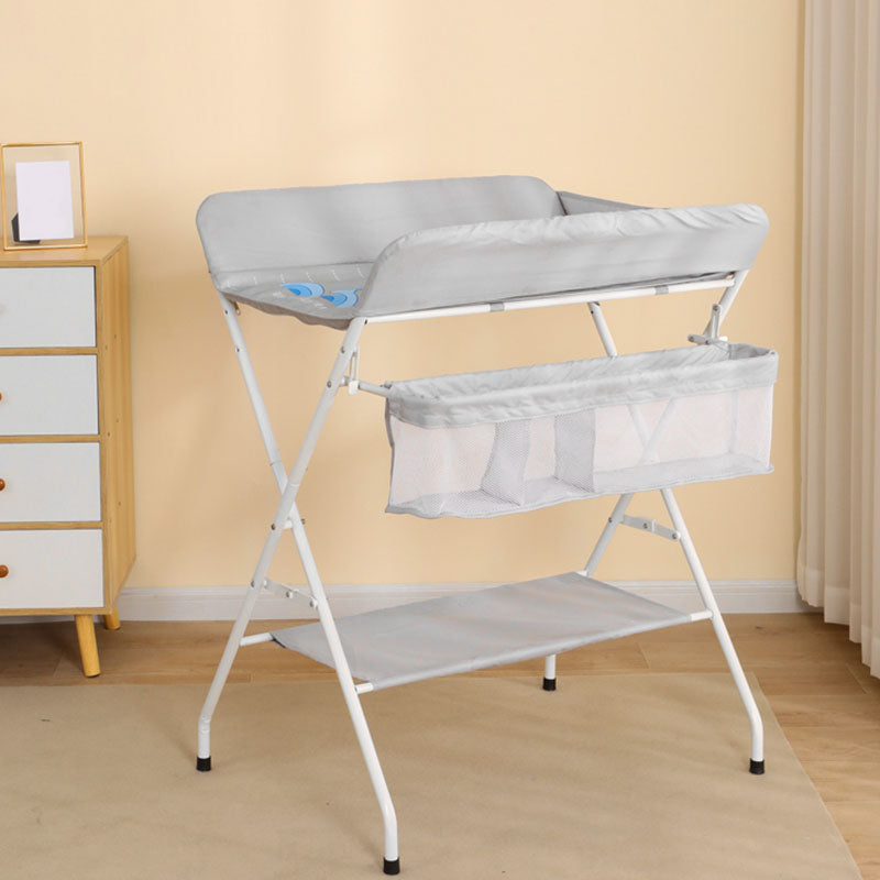 Modern Gray Baby Changing Table Flat Top Changing Table with Shelf