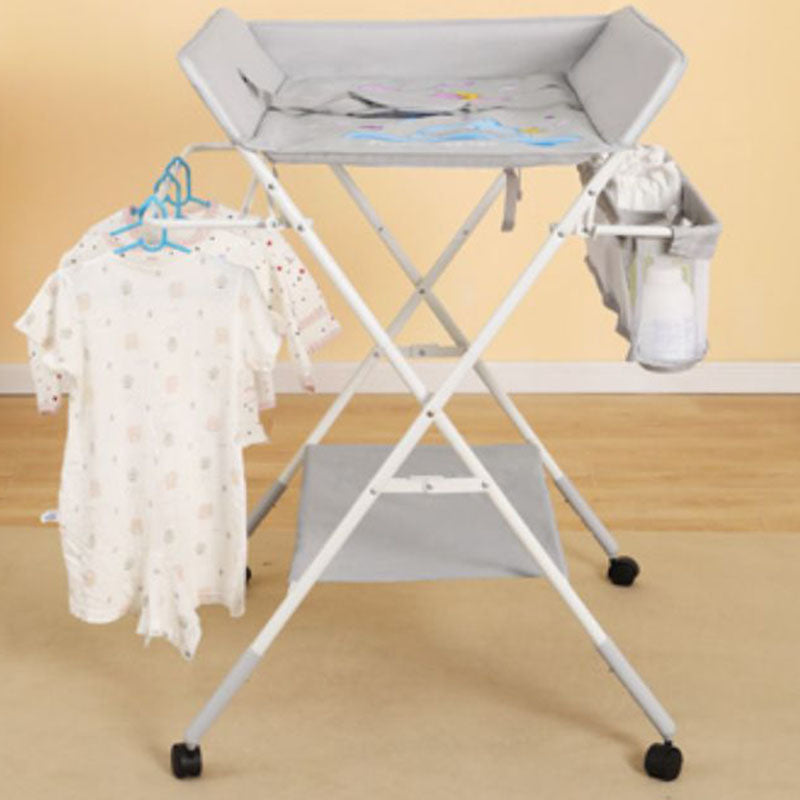 Modern Gray Baby Changing Table Flat Top Changing Table with Shelf