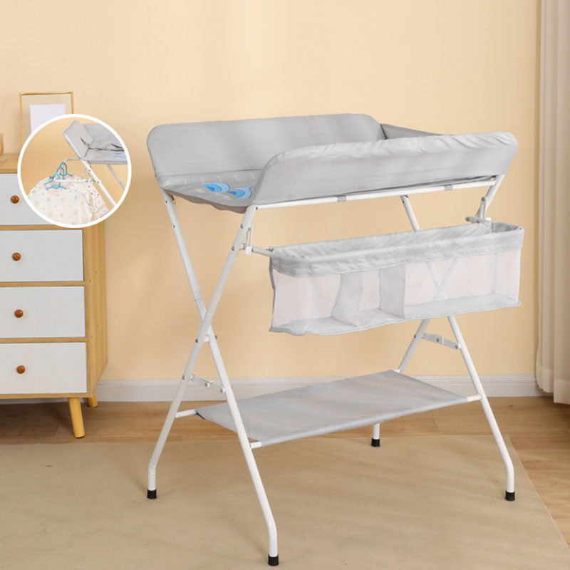 Modern Gray Baby Changing Table Flat Top Changing Table with Shelf