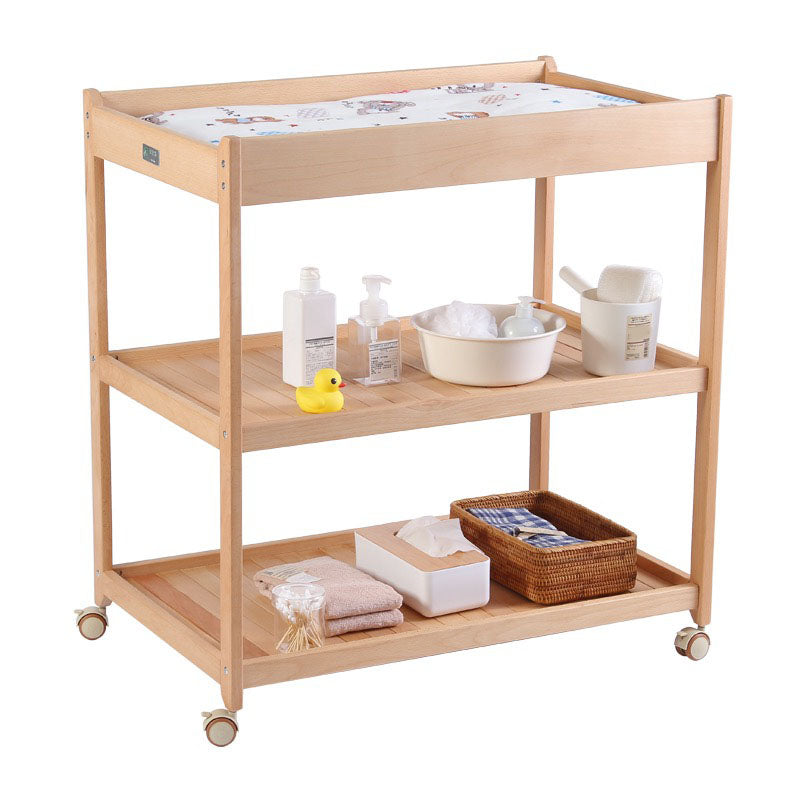 Wooden Baby Changing Table Flat Top Changing Table with Storage