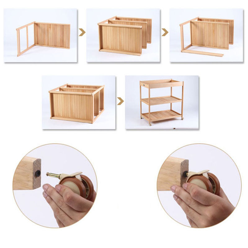 Wooden Baby Changing Table Flat Top Changing Table with Storage