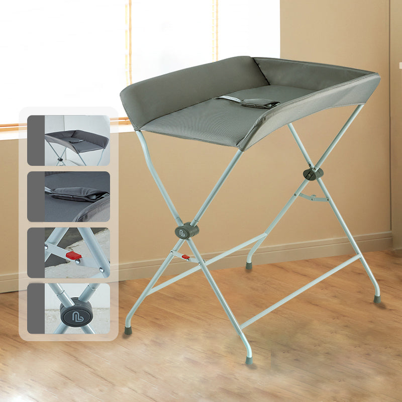 Modern Metal Changing Table with Pad Safety Rails Baby Changing Table